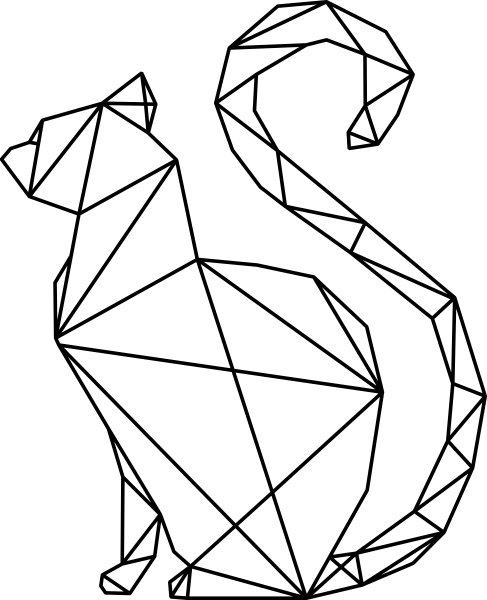 

Naklejka na ścianę Kot Geometryczny 120cm