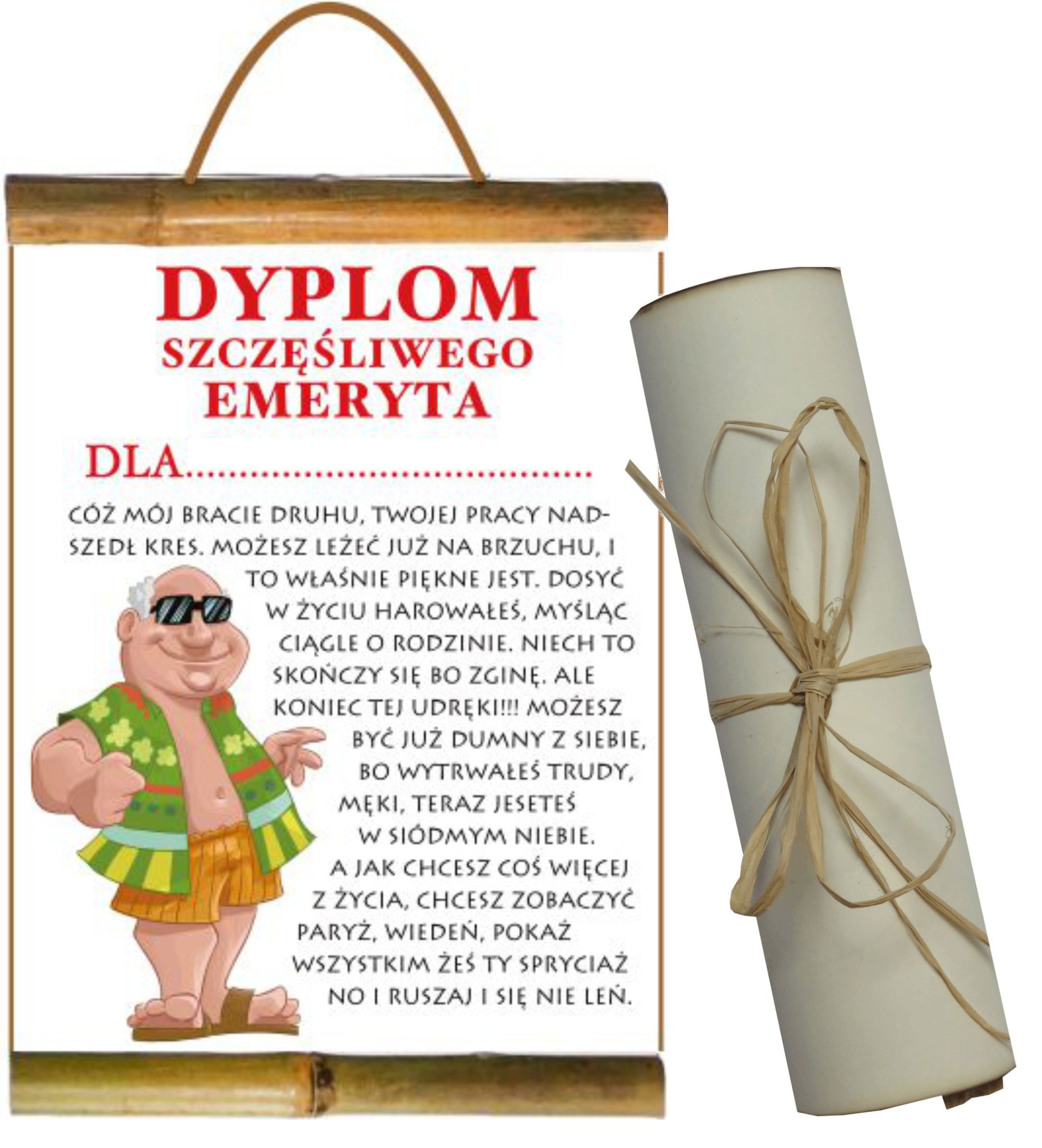 

Dyplom Na Emeryturę dla emeryta Emerytura