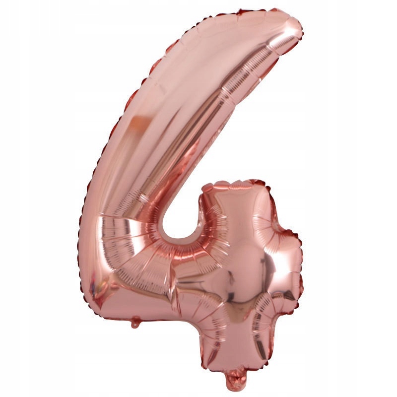 BALON FOLIOWY CYFRA 4 RÓŻOWY URODZINY 80cm