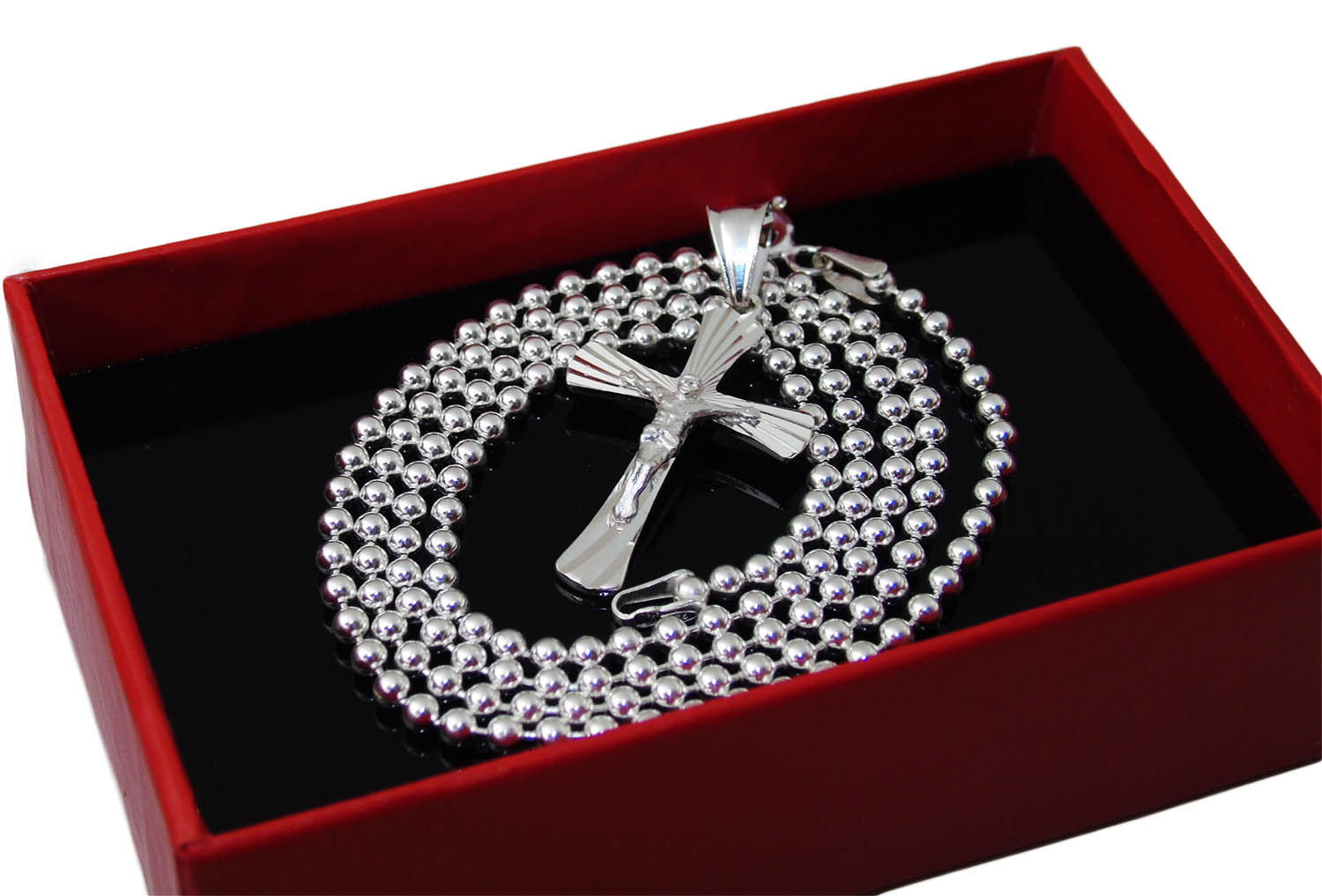

Srebrny Łańcuszek Kulka 60 cm krzyż Srebrny Gift