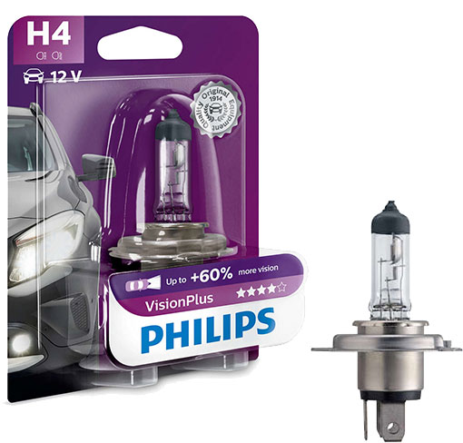 

Philips Żarówka H4 VisionPlus +60% Więcej Światła
