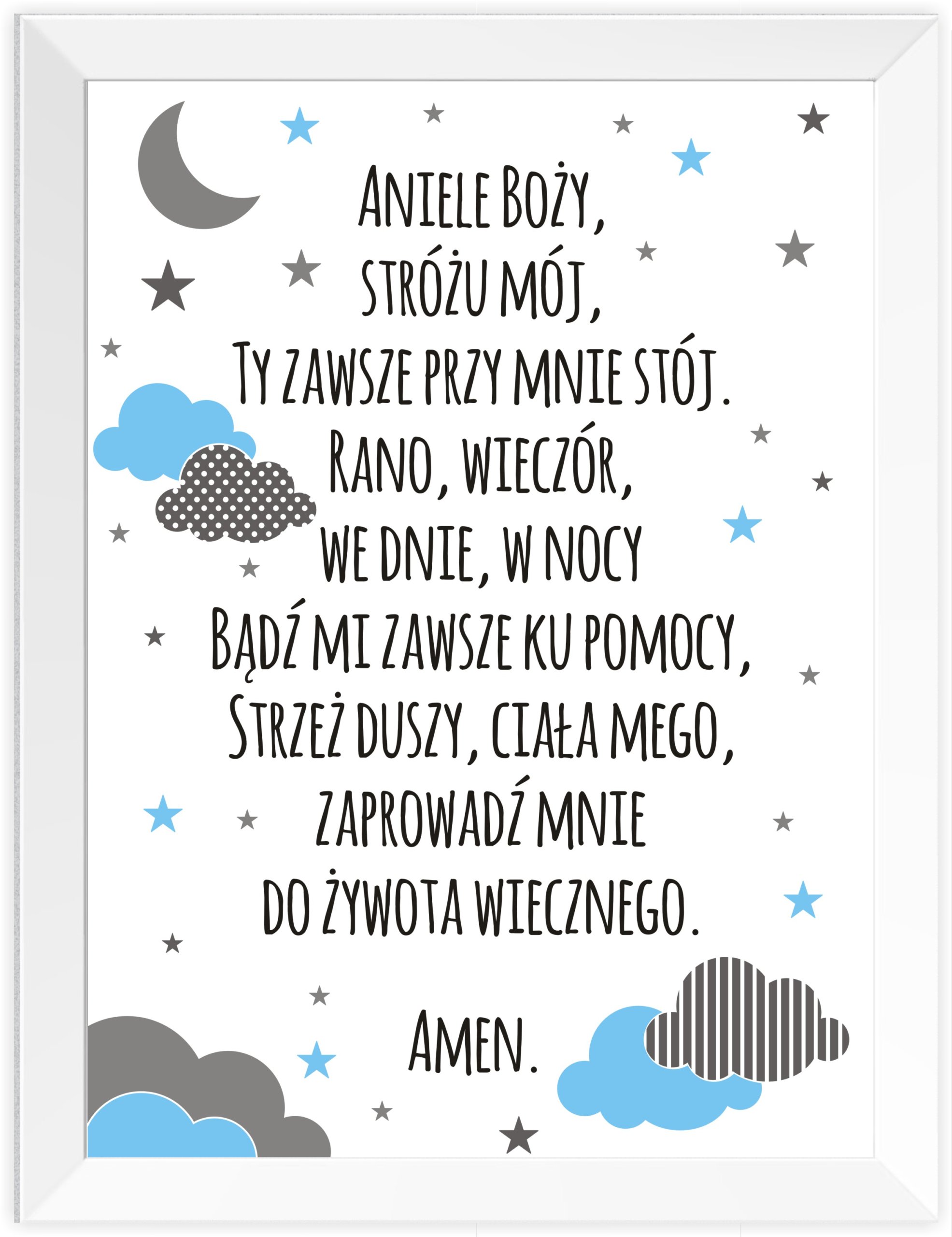 

A3 Plakat modlitwa +ramka A3 Aniele Boży chrzest