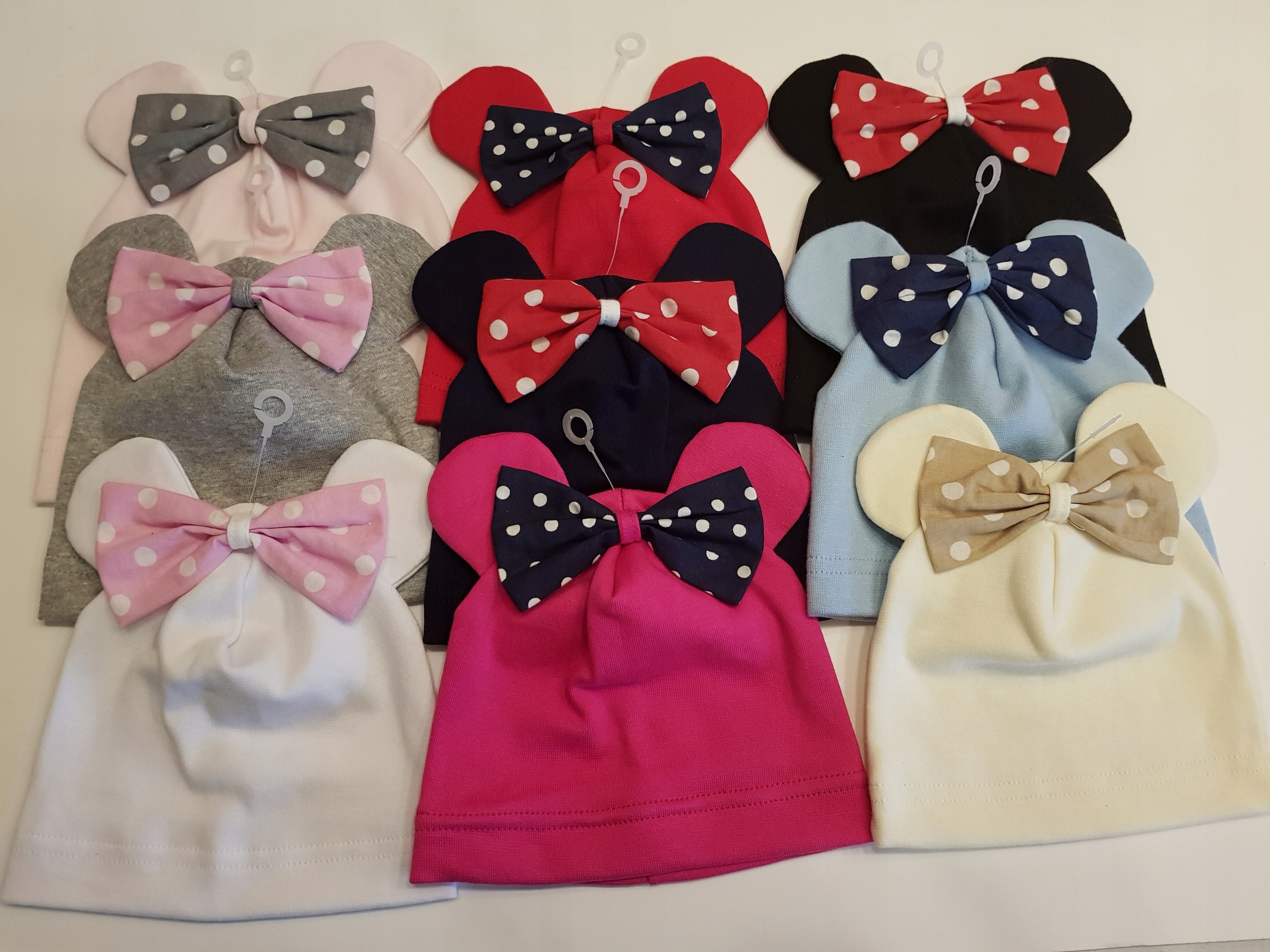 POLAND MICKEY MOUSE HAT MINNIE HAT FOR GIRL 0-9 YEARS OLD 12 DESIGNS Fall season summer spring