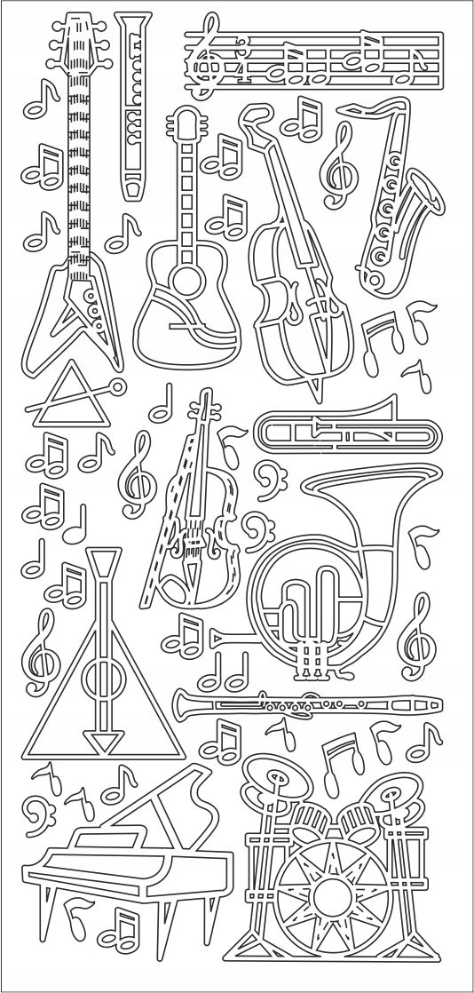 STICKERSY NAKLEJKI INSTRUMENTY nr JO-261 Kolor dominujący złoty