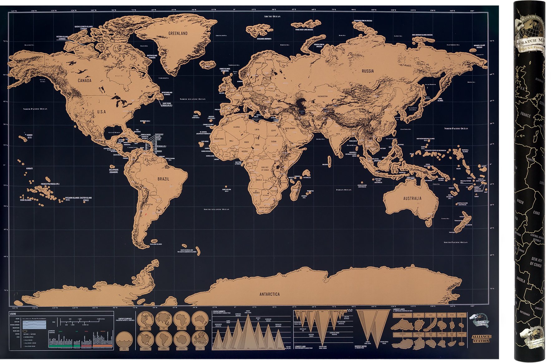 

Mapa Świata Zdrapka Duża Podróżnika Prezent 83x60