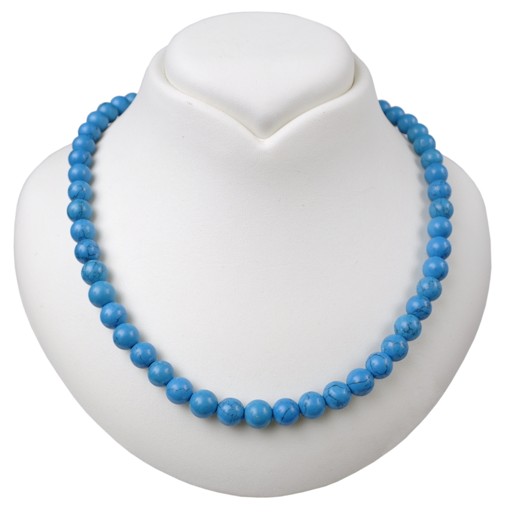 Stříbrný Náhrdelník Z Modrého Turkmenitu