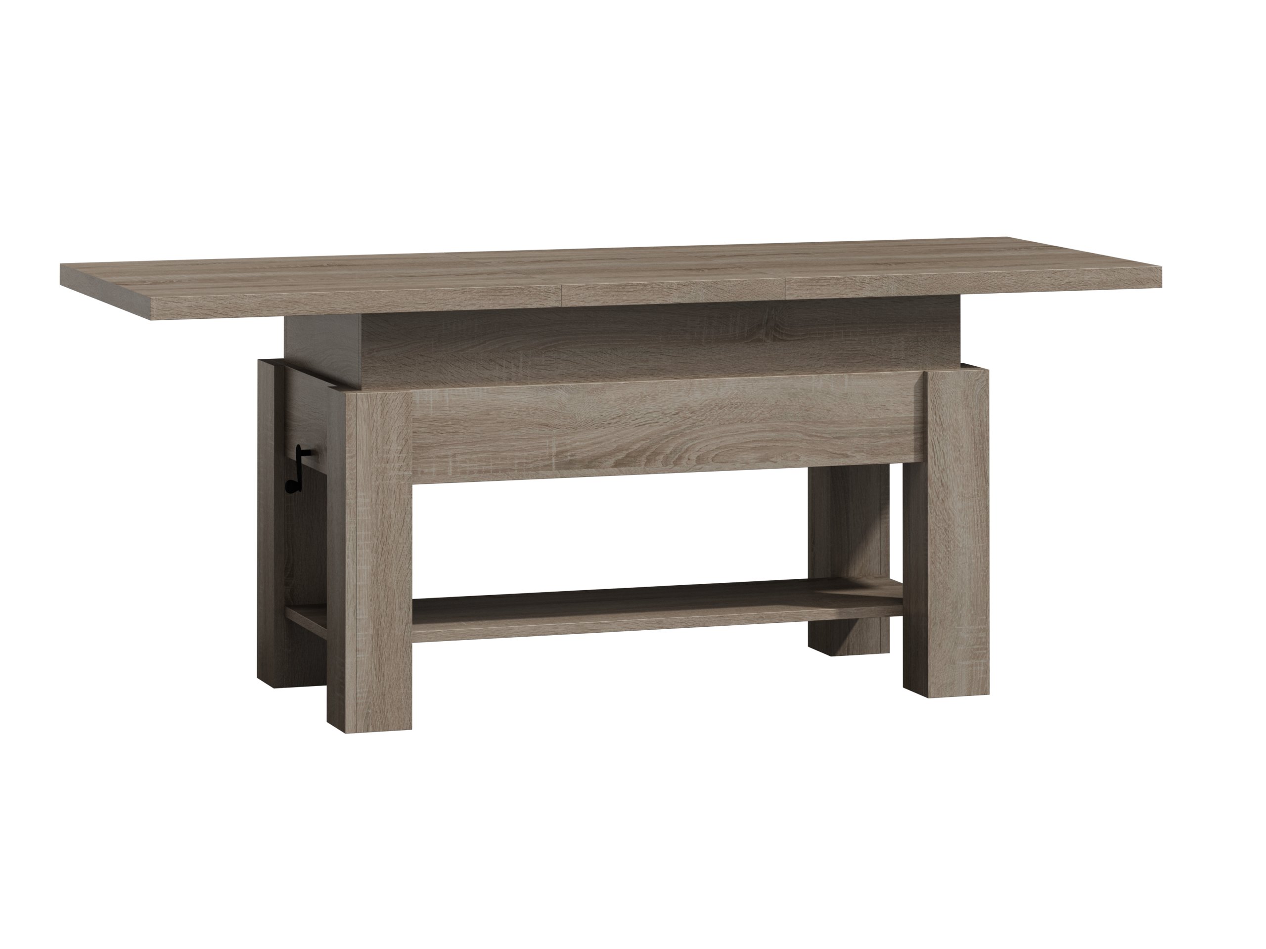 STOLIK ŁAWA PODNOSZONA Z PÓŁKĄ 140x70 DĄB CANYON Szerokość mebla 140 cm