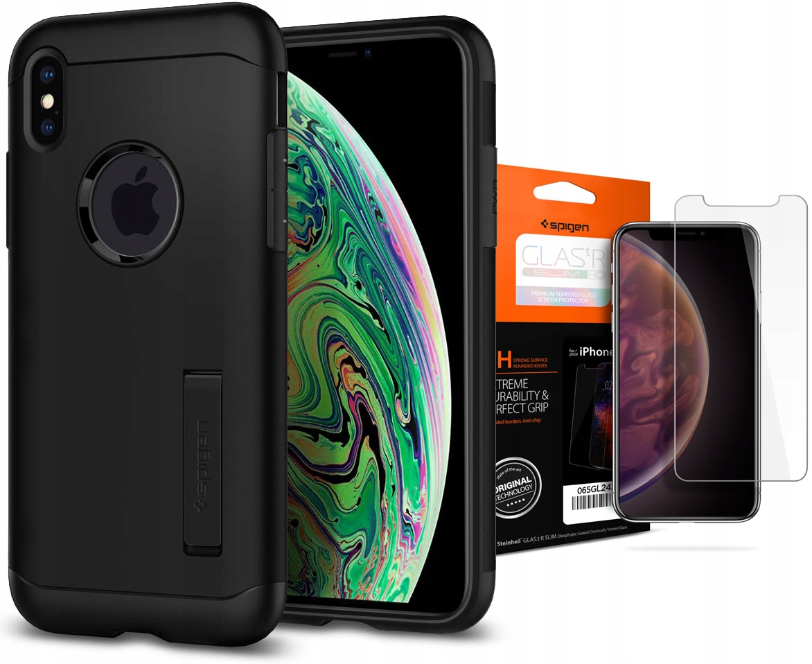 

Etui + szkło hartowane do iPhone Xs Max, Spigen Sa