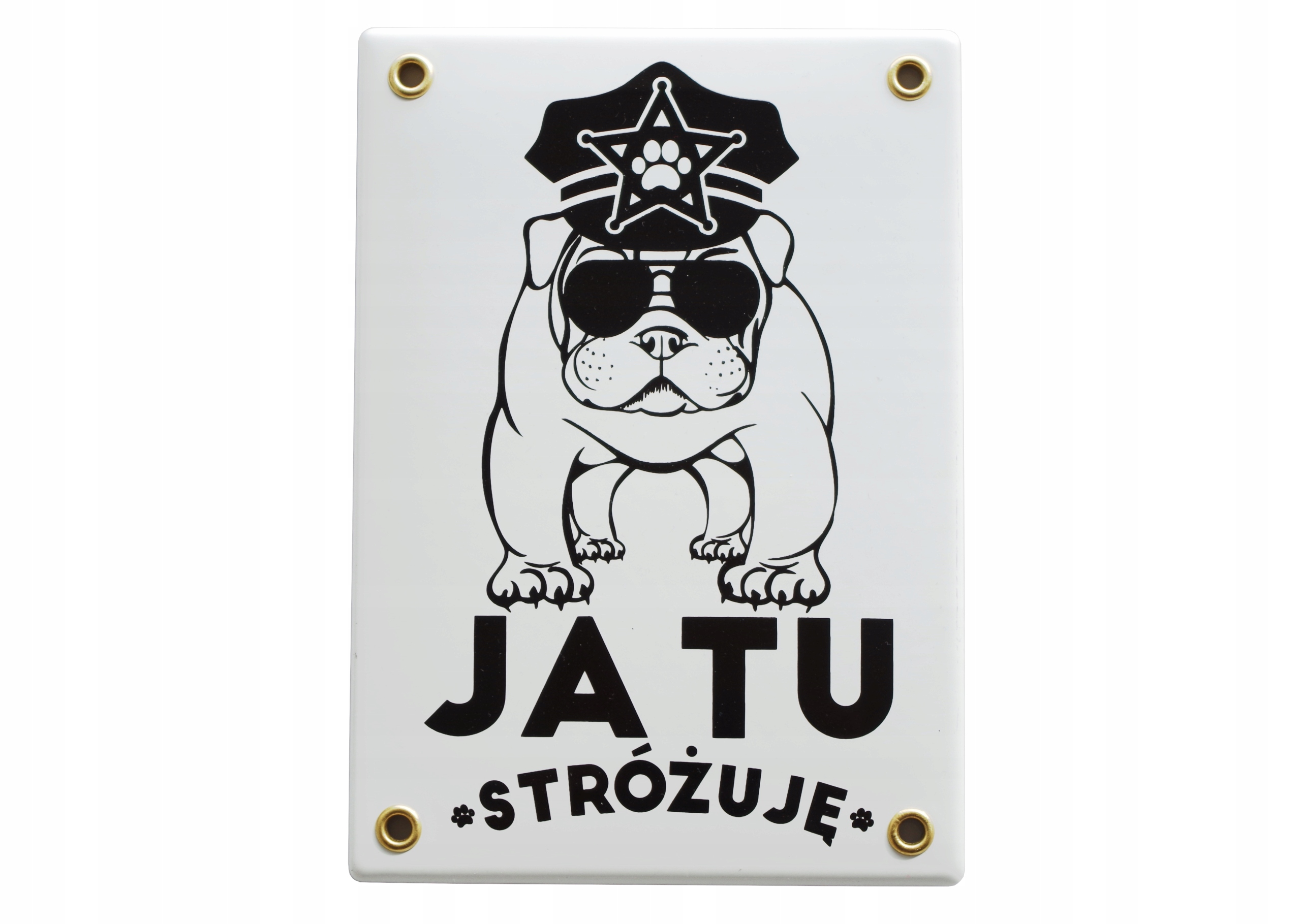 

tablica Uwaga Pies Ja Tu Stróżuję emaliowana 17x12