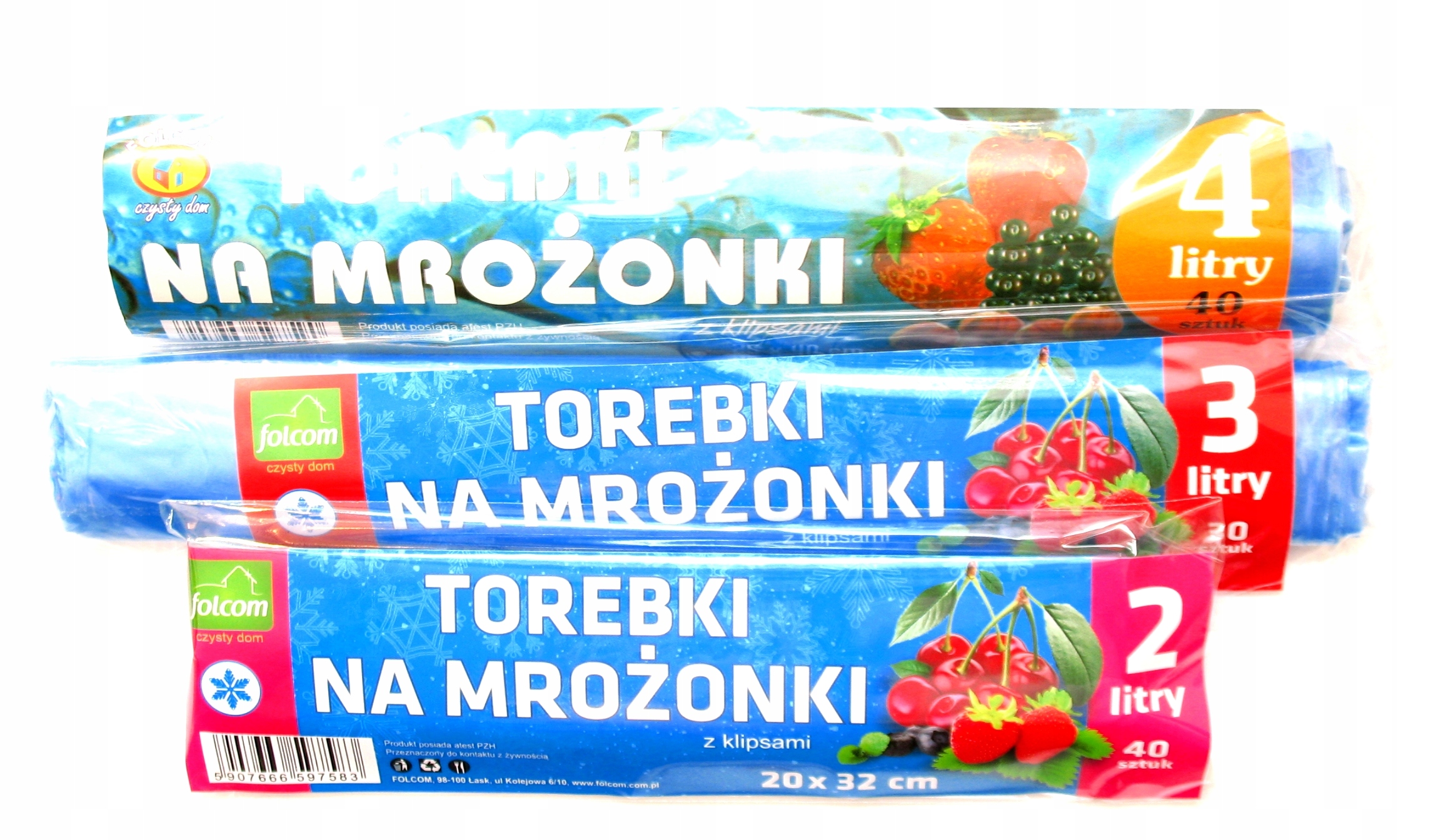 

Woreczki /mrożonki MIX -3 Rozmiary Klipsy Folcom