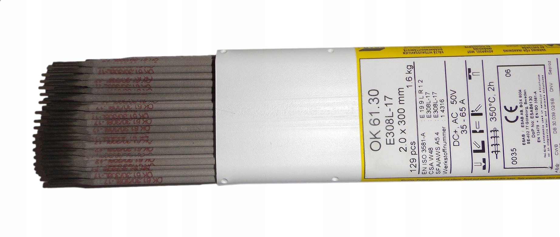 

Elektrody nierdzewki kwasówki 1,6 Esab 316L 63.30