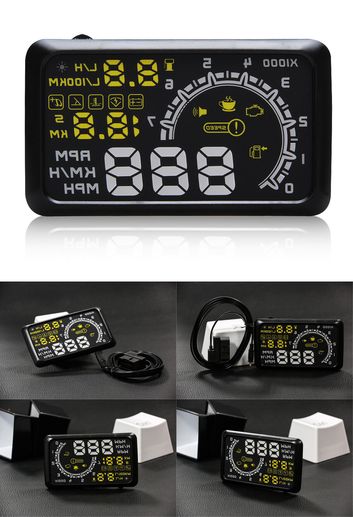 ДИСПЛЕЙ ПРОЖЕКТОР СВЕТОДИОД LED LCD HUD OBD2 5.5 ЩИТОК фото 5