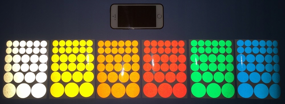 ODBLASKOWE naklejki odblaski naklejka odblask KOŁA - czerwone komplet Szerokość 100 mm