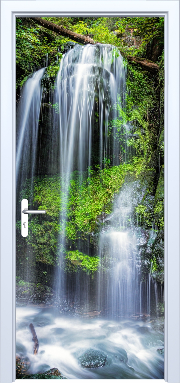 настенные фрески, шпона, на дверь,водопад в лесу