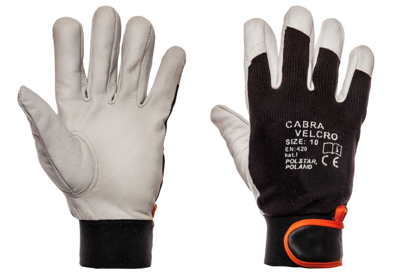 

Rękawice skórzane Cabra Velcro Na Rzep Rozmiar 10