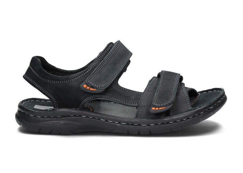 SANDAŁY SKÓRA NATURALNA POLSKIE 211 CZARNY 45