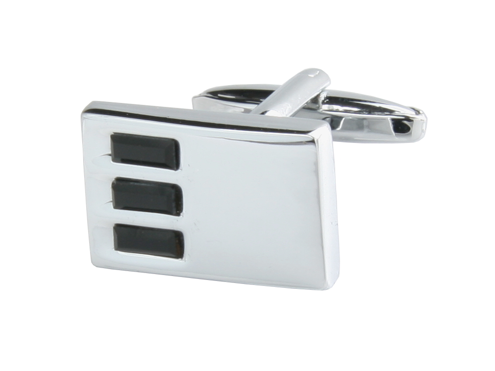 SPINKI DO MANKIETÓW SREBRNE Z CYRKONIĄ W PUDEŁKU Marka Inna marka