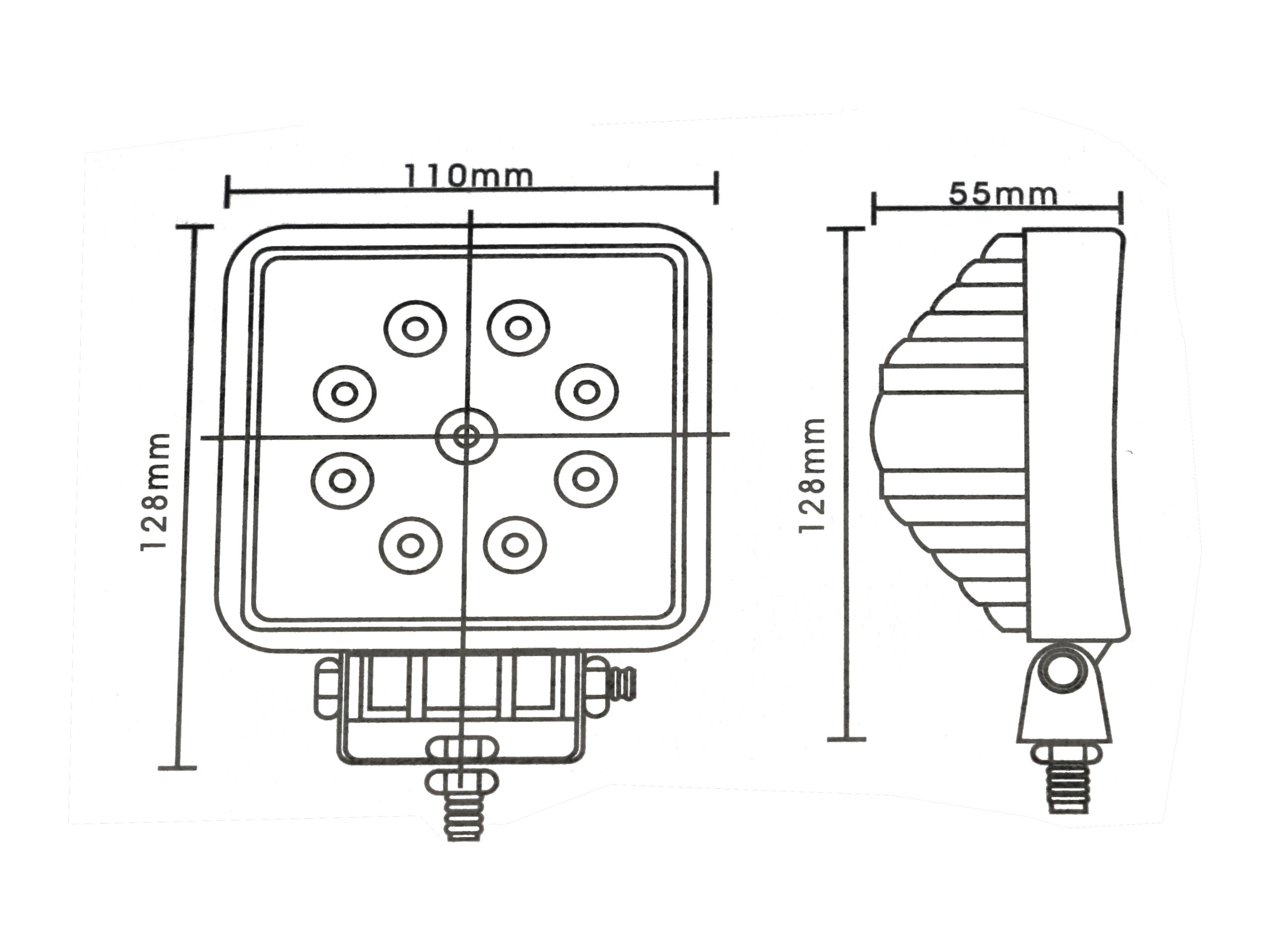 LAMPA HALOGEN SZPERACZ LED 27 W OKRĄGŁA 9 LED Producent Barter