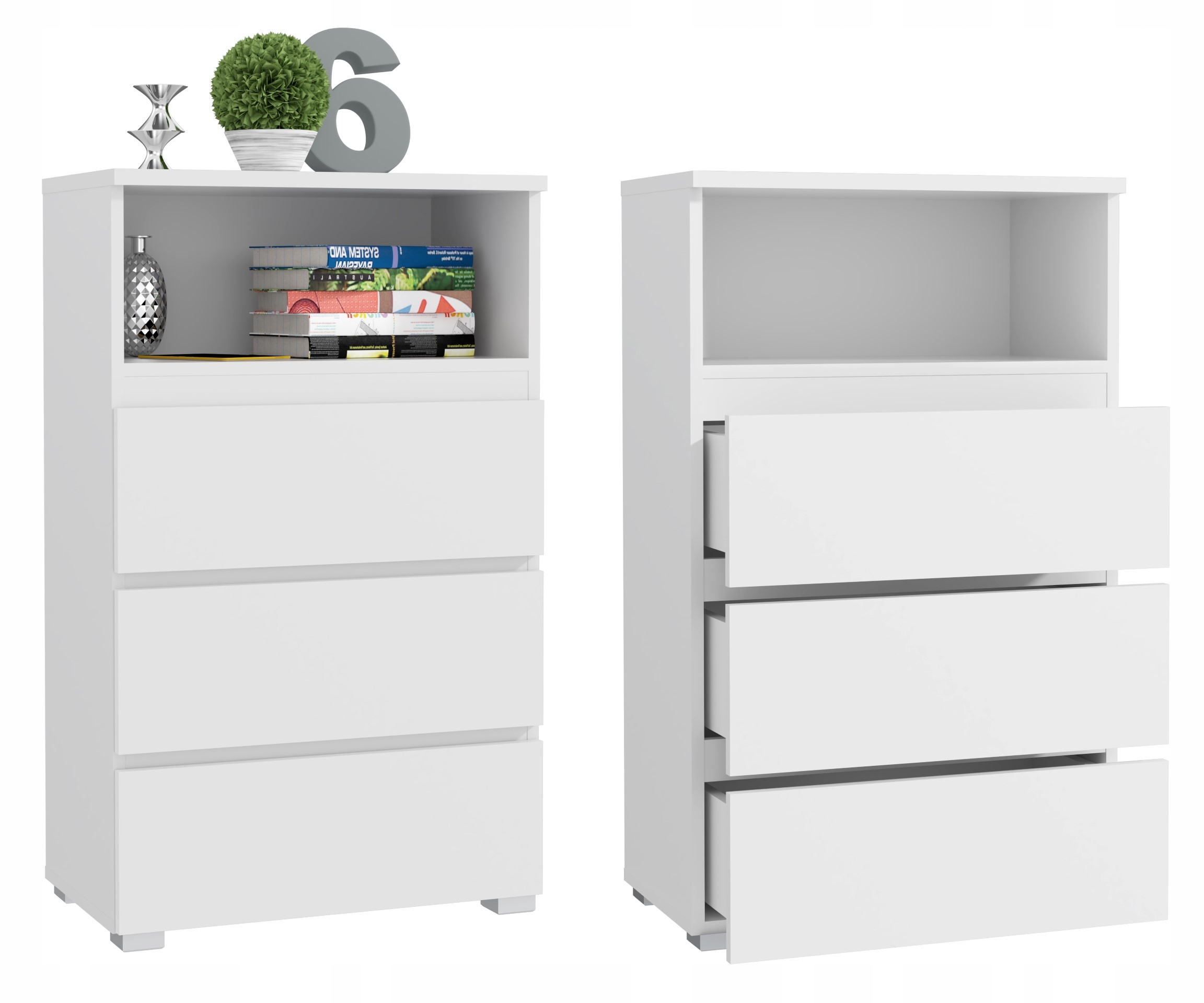 REGAŁ KSIĄŻKI BIUROWY NISKI NEO 03 BIAŁY 3SZ 65CM