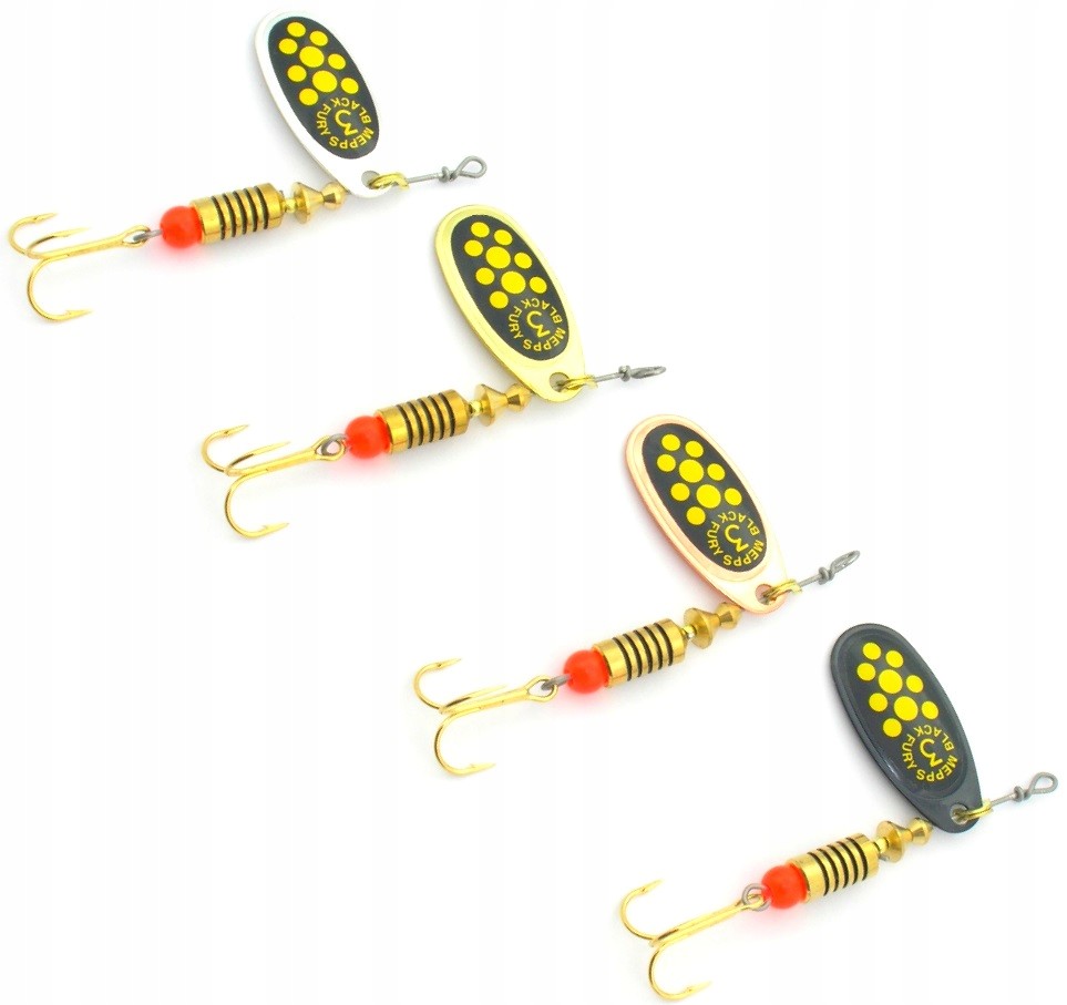 4 x MEPPS BLACK FURY JAUNE Nr.3 /6,5 gr S.G.C.B Marka Mepps