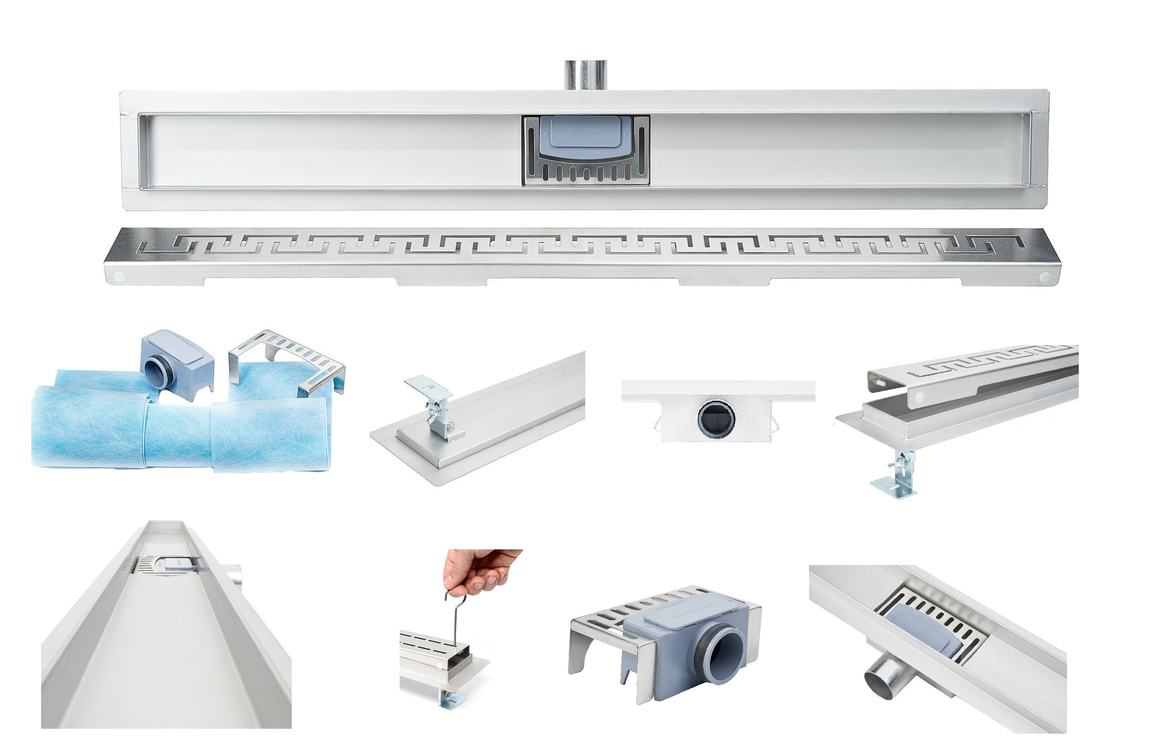 

Sanitline Odpływ Liniowy 80cm Komplet + Wzory Pl