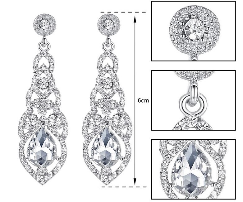 KOLCZYKI SREBRNE Z CYRKONIAMI, EFEKTOWNE, PIĘKNE Marka Inna marka