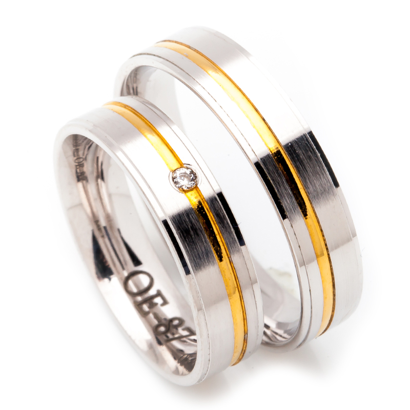 Zlaté Exkluzivní Snubní Prsteny BRYLANT1,50mm id OE-87C