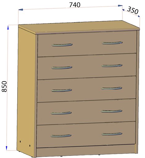 Komoda szafka 5S DĄB SONOMA regał 5 szuflad ROB Marka Matkam