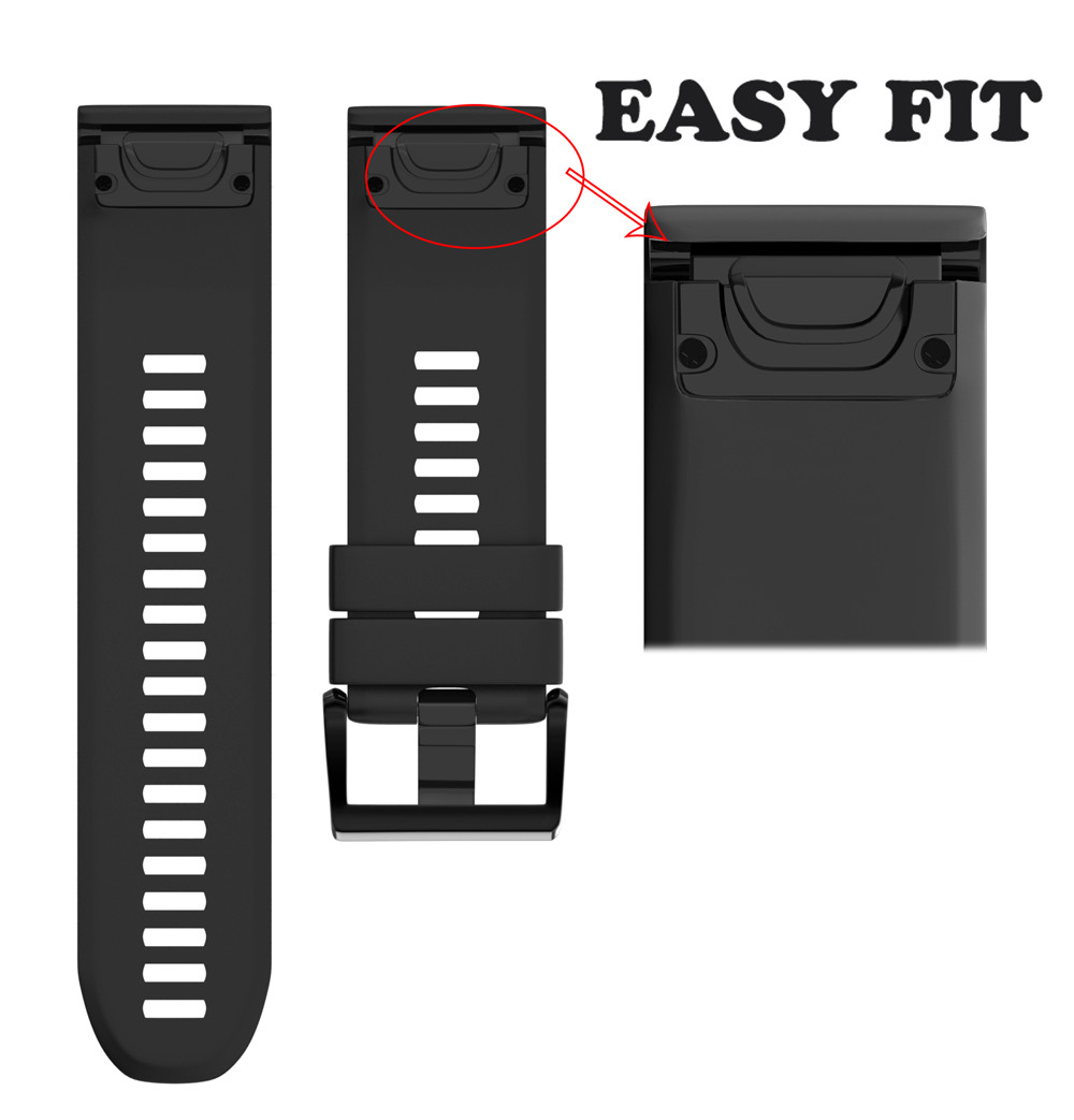 Pasek do GARMIN Fenix 6X PRO QUICKFIT 26 mm czarny Materiał paska guma