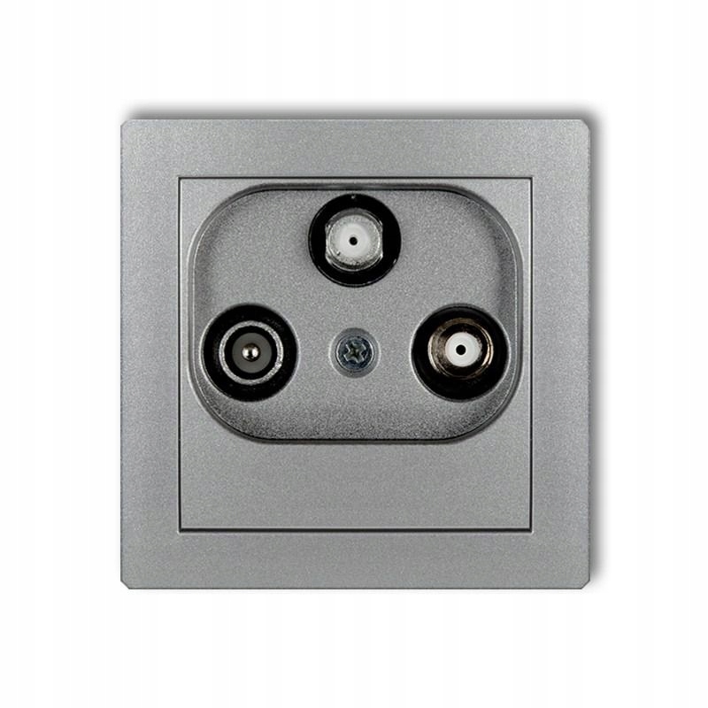 Stříbrná zásuvka 2xSAT+TV 7DGSN Deco Karlik