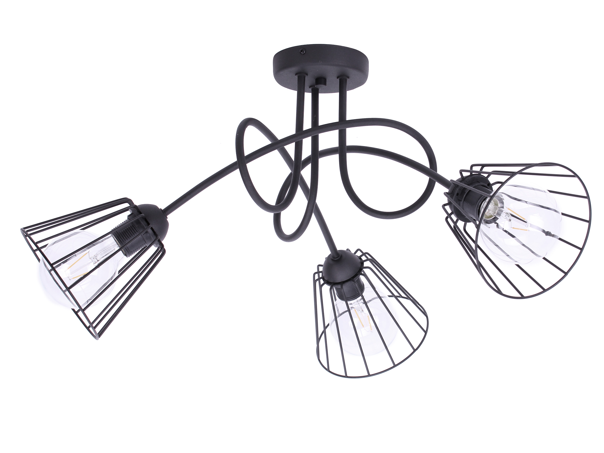 Retro Lampa Z Drôtu Trojitá Moderná Luster Loft Edison