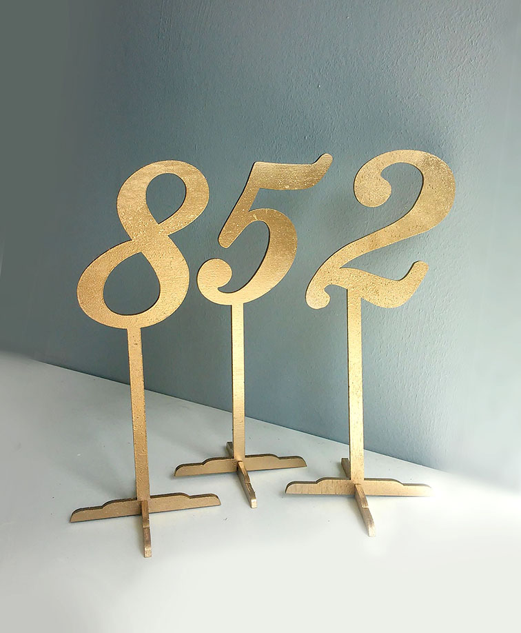 CYFERKI NUMERKI na stół ŚLUB! 19 cm! Wzory ZŁOTE! Kolor dominujący złoty