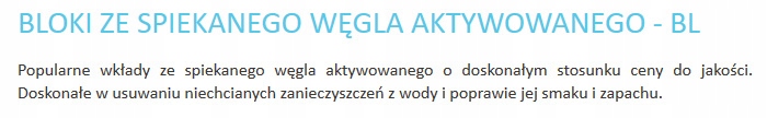 FILTR WKŁAD WĘGLOWY SPIEKANY SLIM 20" 716 Pojemność 0 l