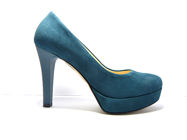 Čelovka Sala 40 Smaragdové pohodlné dámské boty na semišové platformě