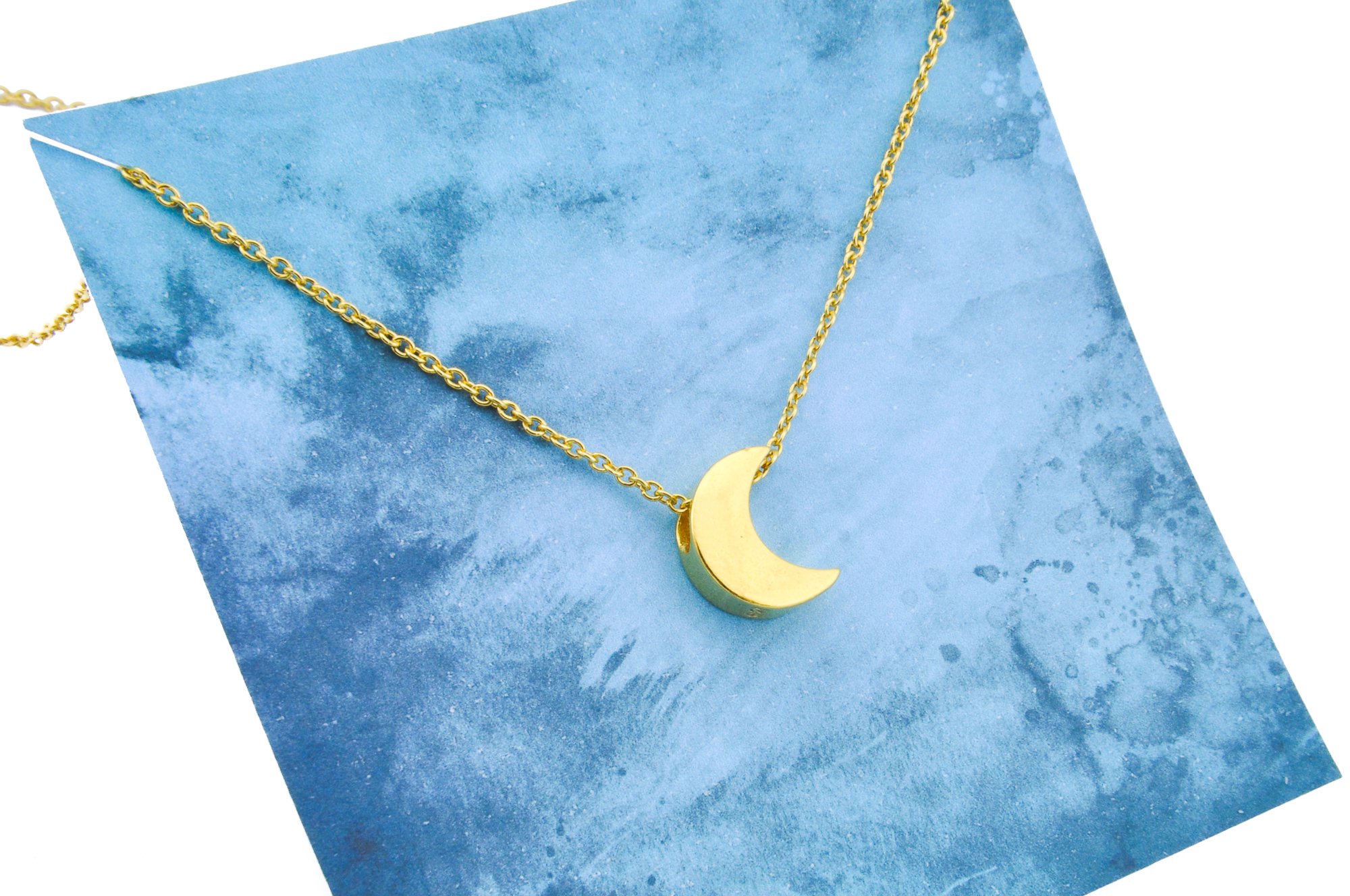 

Złocony naszyjnik celebrytka księżyc z księżycem