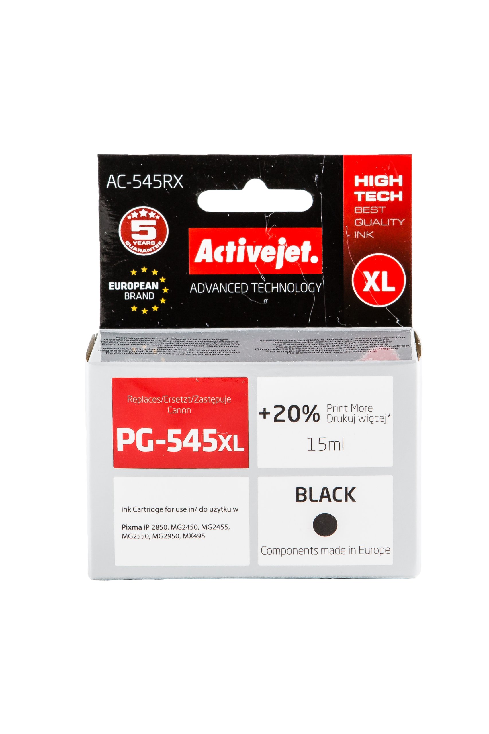 

Activejet Tusz Do Canon PG545 MG2455 MG2950 MG3050