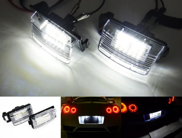 LED НОМЕРНОГО ЗНАКУ NISSAN VERSA LIVINA PULSAR GT - R CUBE Тип автомобіля Авто легкові Авто фургони Авто вантажні foto 1