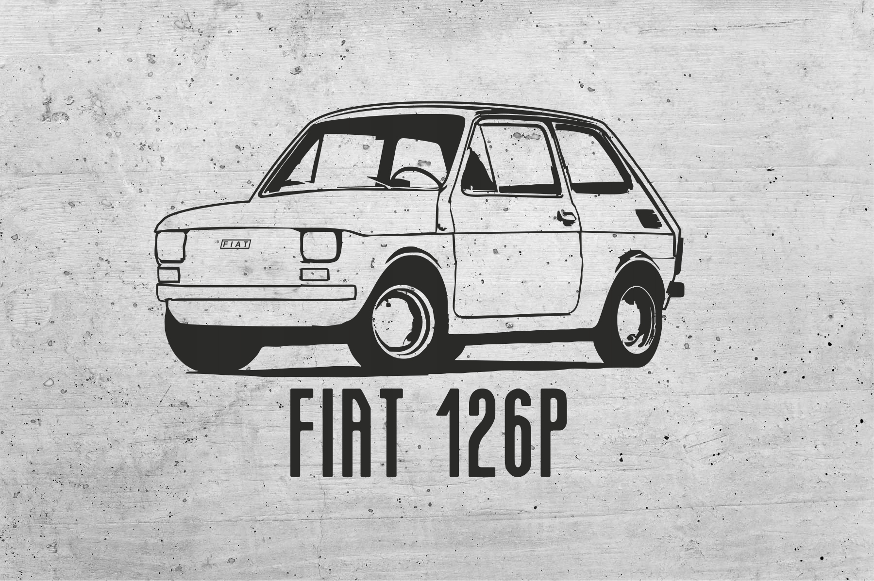 Naklejka na ścianę ścienna Fiat 126p (maluch) 8043899557