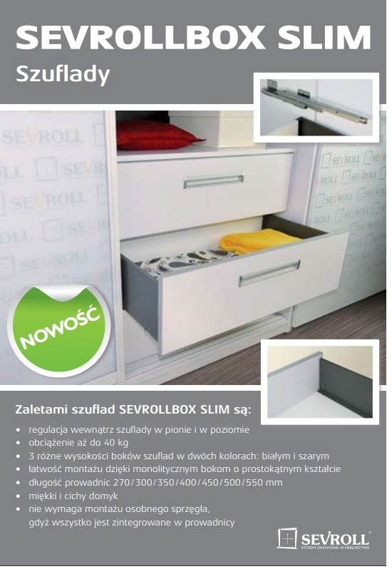 Szuflada Sevroll Box Slim H-116 L-400 SEVROLLBOX Grafit 223058 Marka Sevroll