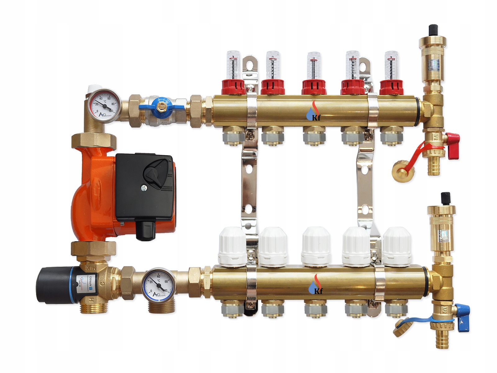 Rozdělovač 3 Okruhů S Čerpací Skupinou Pro Podlahovou Krytinu