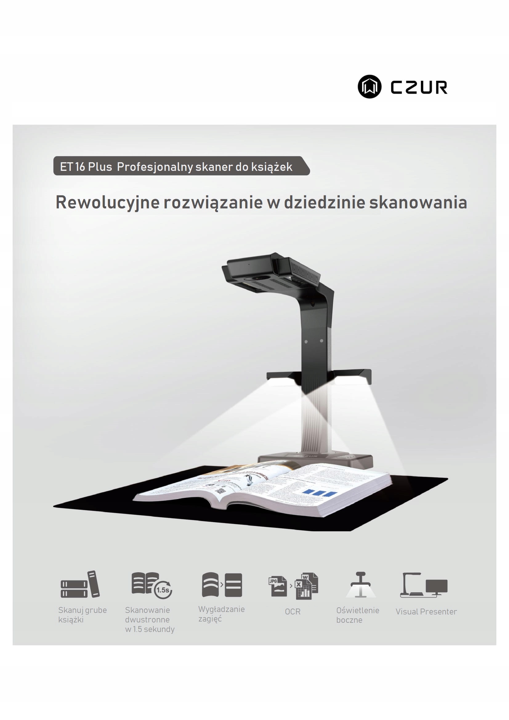 Profesjonalny skaner do dokumentów Czur ET 16 Plus Rodzaj kopiorama