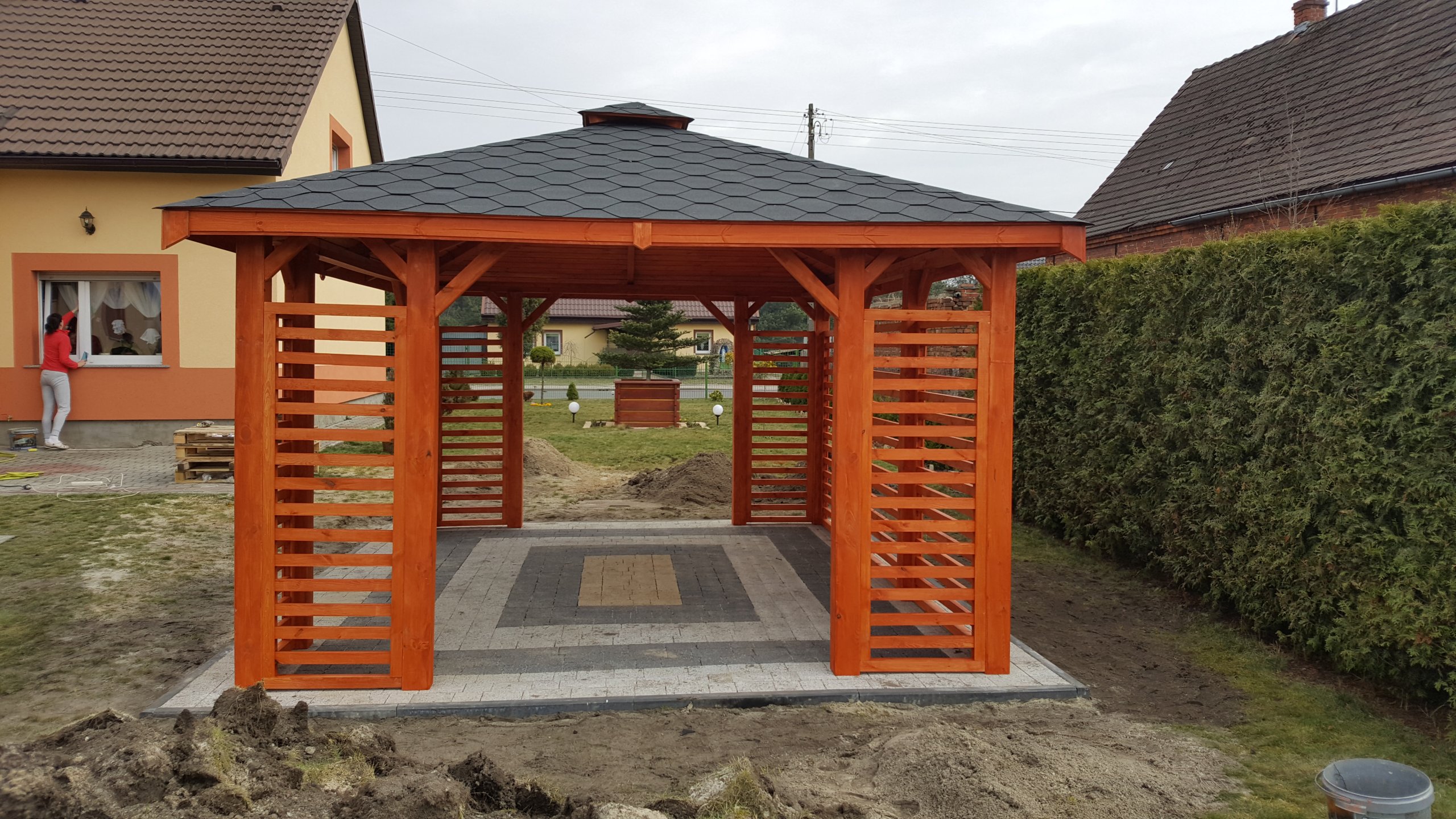 ALTANKA 3,5x4,5 ALTANA OGRODOWA DREWNIANA WIATA Typ wolnostojące