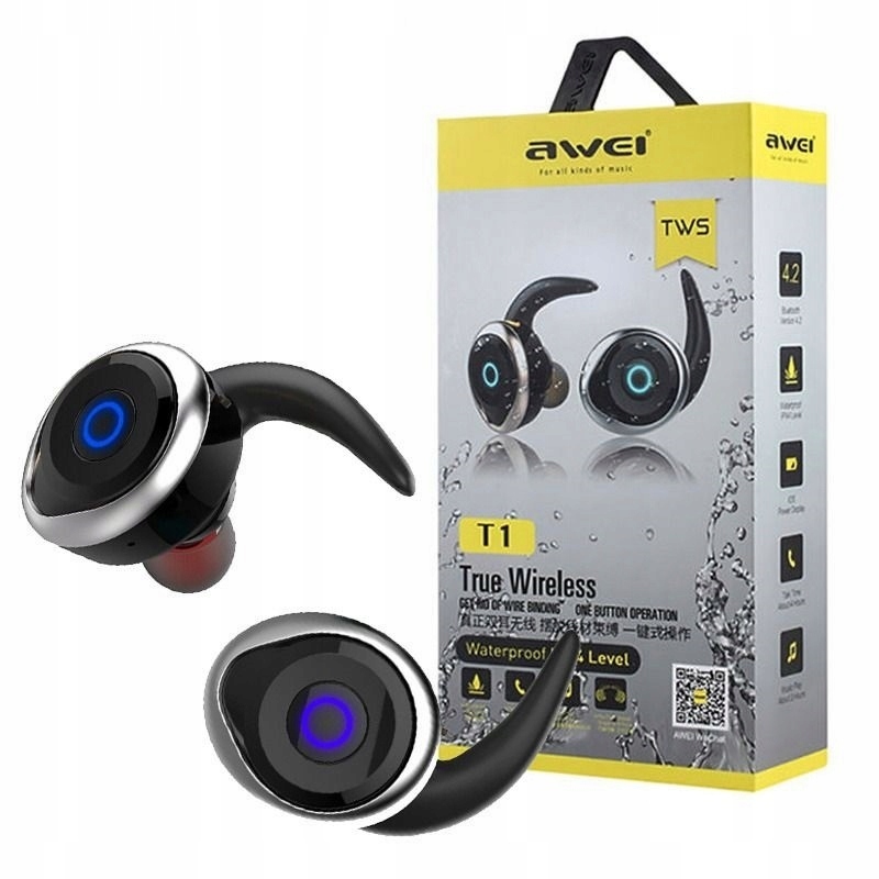 Słuchawki Douszne Awei T1 Tws Bluetooth czarne