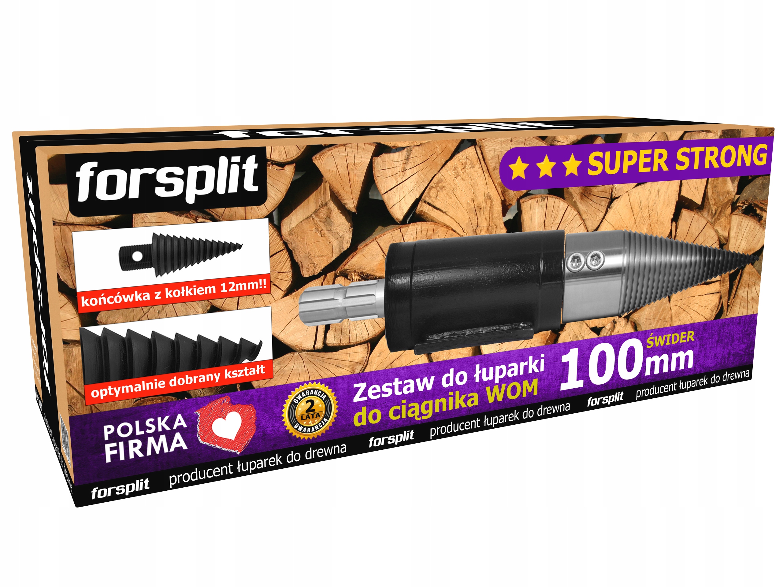 Vrtáková štípačka pro traktor (wom) Vrták na dřevo 100 mm Set ZW3P