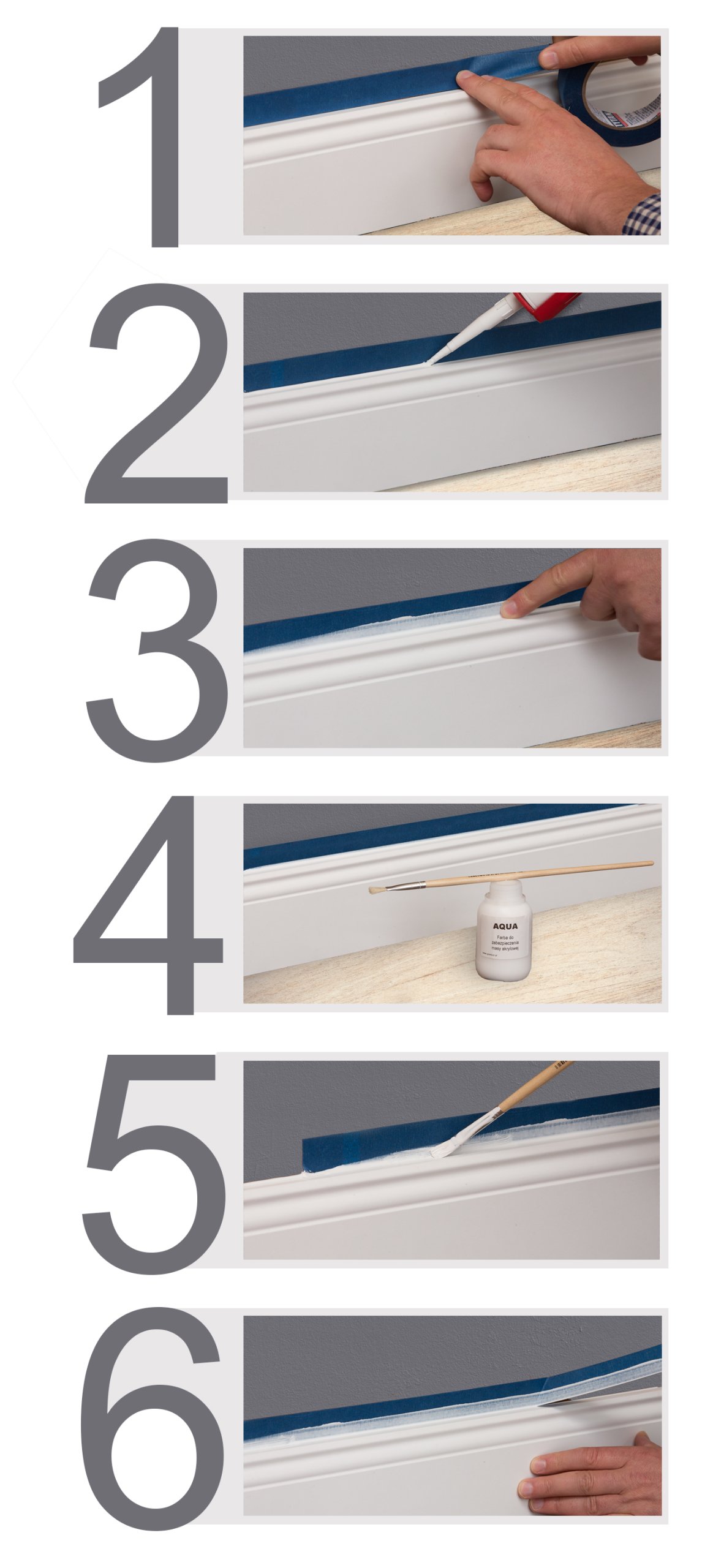 10 LISTWA PRZYPODŁOGOWA MDF BIAŁA DEKORACYJNA GŁADKA Kolor biały