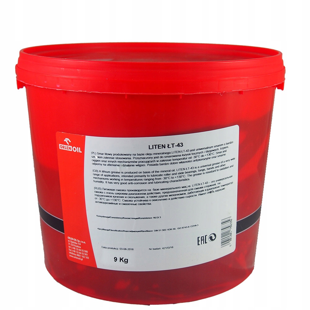 

Orlen Smar Liten ŁT-43 9KG ŁT43 łożyskowy łożysk