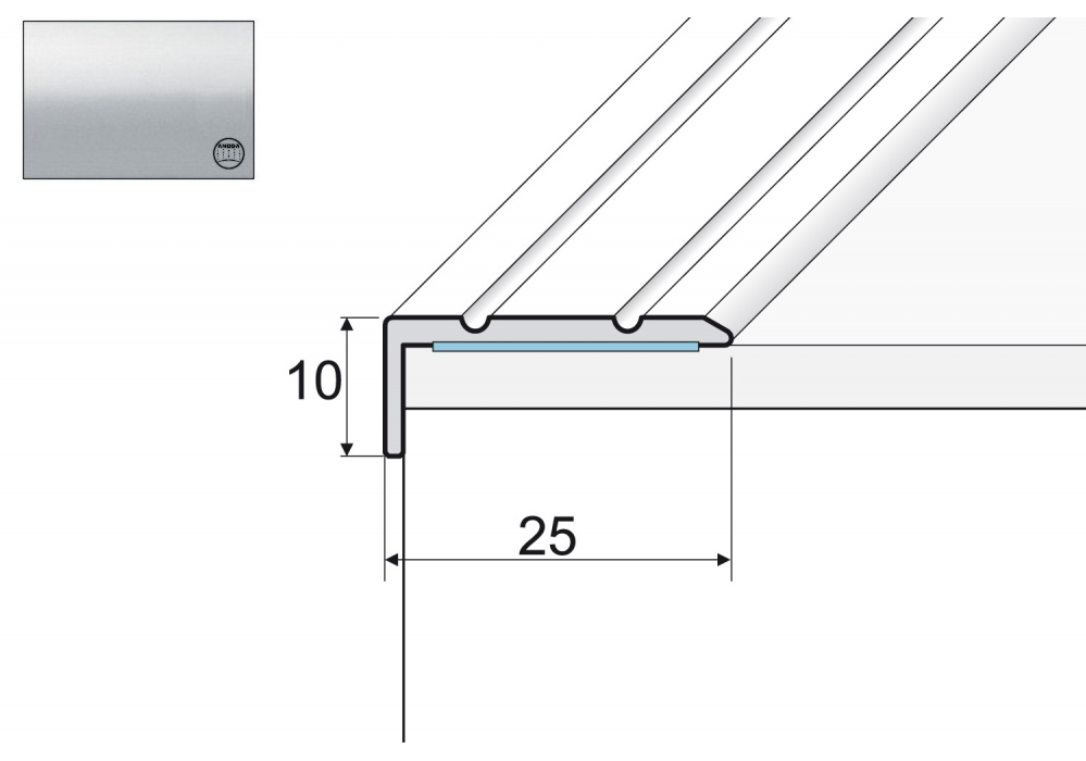 

Kątownik aluminiowy A31, 120cm Srebro 10x25mm