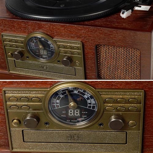 MUZYCZNE CENTRUM 5w1 GRAMOFON RADIO CD KASETY AUX Marka Platinium