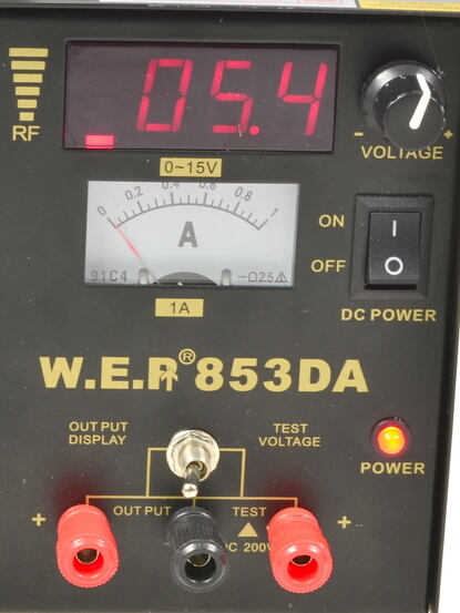 Stacja lutownicza HOTAIR WEP 853DA zasilacz 15V/1A +Platforma do PCB 628-I Napięcie zasilania 230 V