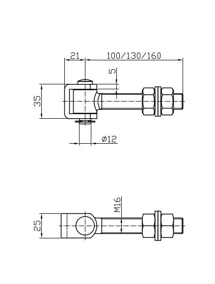 ZAWIAS REGULOWANY DO BRAMY FURTKI M16 L 160 TANIO Rodzaj inny